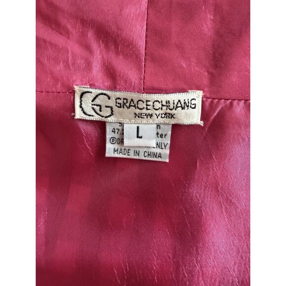 Grace Chuang New York Reversible 2 in 1 gingham Pink open Jacket Blazer Sz L - Picture 6 of 10